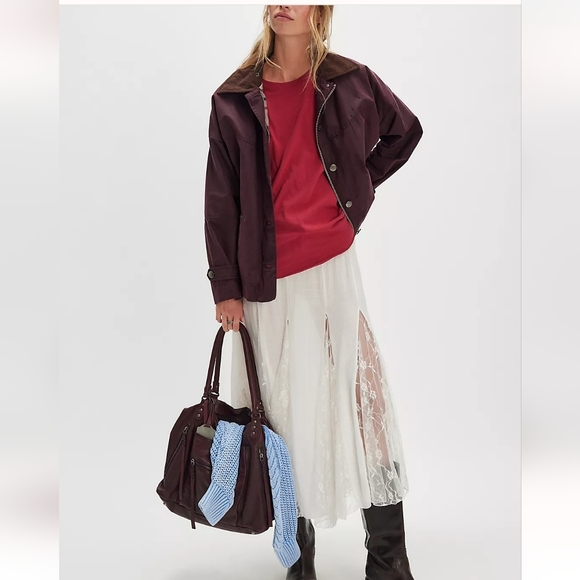 Trica Fix Free People Red Butterfly Tee NWOT Large - Picture 3 of 7